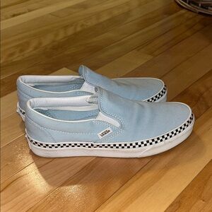 Vans Sky Blue Checkered Slip-On Sneakers